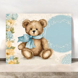 Entzückende Teddybär-Babyparty-Einladungskarte für Jungen, niedliche Baby-Party einladen, Teddybär-Karte