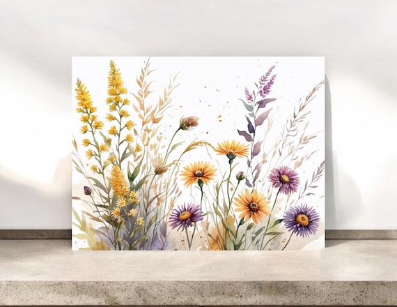 Watercolor Wildflower Notecard Set: Botanical Stationery, Blank Inside