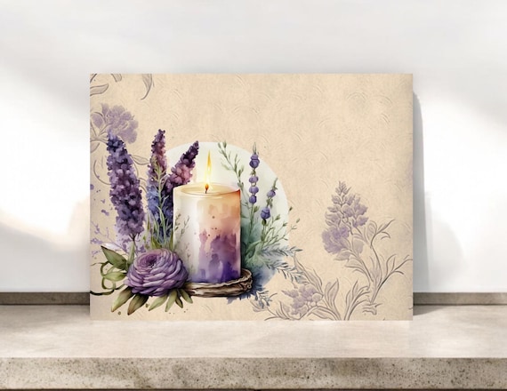 Lavender Candle Notecards with Envelopes, Thank You Cards, All Occasion Cards, Sympathy Card