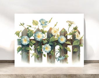 Tarjetas Morning Glory / Papelería floral / Tarjetas botánicas / N.° 040
