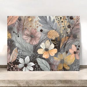 Pfirsich und Grau Blumen Grußkarten, leere Grußkarten mit Umschlägen, alle Anlässe, Danke, Blumen Briefpapier, Cottagecore Stil Blumenkarten