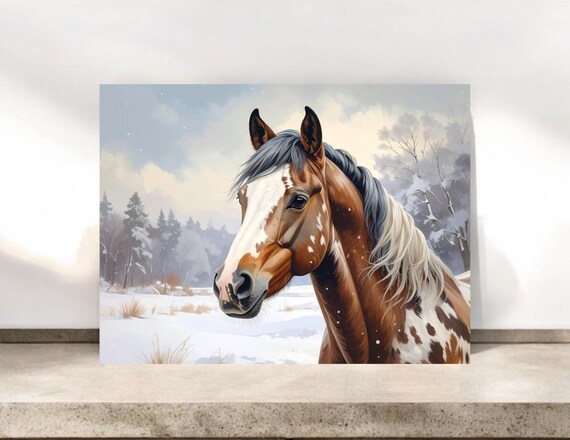 Paint Horse Portrait Notecards, Spotted Horse Stationery