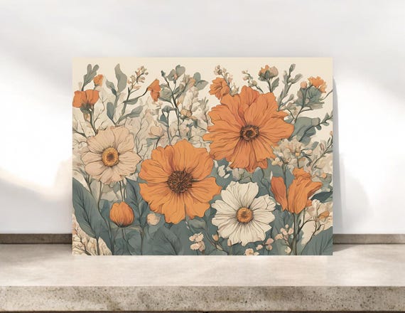 Cottagecore Fall Floral Notecards: Pumpkin Spice All-Occasion Cards