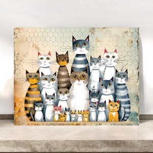 Cartes de correspondance vierges Chats rigolos, Cadeau pour amoureux des chats, Papeterie pour chat, Chats de dessins animés, Cartes toutes occasions, Cartes de voeux chat, Cadeaux chat pour femme