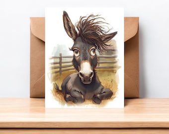 Tarjetas de notas de burro caprichosas / Papelería divertida de burro de granja