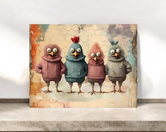 Conjunto de cartões engraçados de frango monstro: presente de galinha boba