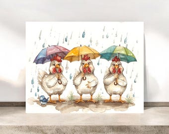 Tarjeta de felicitación con pollitos gruñones y divertidos / Tarjeta de felicitación humorística / Papelería con diseño de pollos / Interior en blanco
