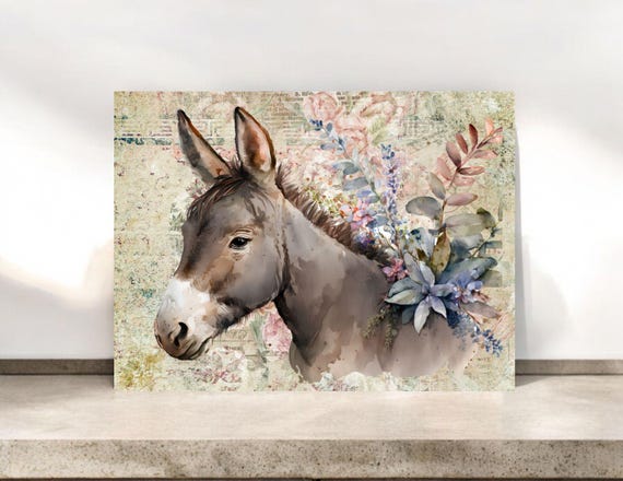 Boho Donkey Notecards Set: Blank All Occasion Cards