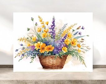 Tarjetas botánicas de primavera / Papelería natural / Tarjetas con flores silvestres