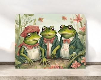 Tarjetas de notas de ranas y flores: tarjetas en blanco extravagantes para toda ocasión n.° 017