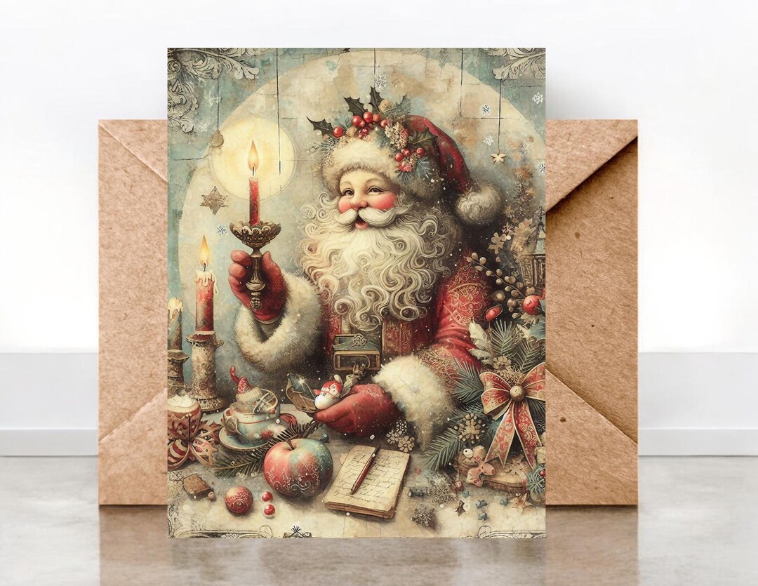 Vintage Santa Christmas Notecards: Old World Style, Blank Inside - Etsy