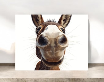 Tarjeta de felicitación con cara de burro caprichosa / Tarjeta de felicitación de naturaleza