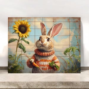 Cartes de correspondance fantaisistes de lapin, papeterie de lapin de livre de contes, cartes pour les enfants, lapin de tournesol, cartes de correspondance vierges avec des enveloppes, cartes juste parce que