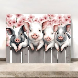 Notitiekaarten met enveloppen Pigs on a Fence, briefpapier schattig varken, cadeaus varkensliefhebber, blanco kaart met grappige varkens, alle gelegenheden, bedankt, gewoon omdat