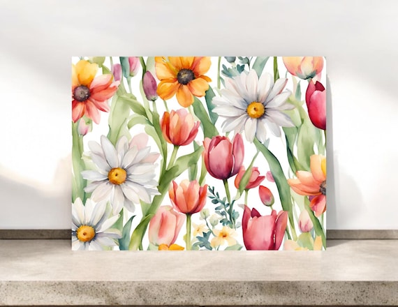 Floral Notecard: Tulips, Daisies & Black-eyed Susans, Any Occasion