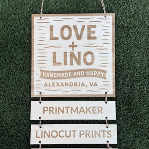 Custom Laser Engraved Hanging Market Sign | Market Vendor | Craft Fair | Tent Signage | Small Business Logo Display
