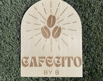Custom Wooden Logo Sign for Small Business | Laser Engraved Shop, Booth & Market Cart Sign