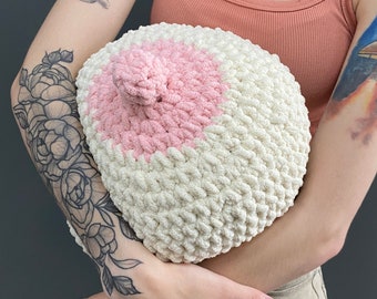 Fun Adult Crochet Boob Pillow