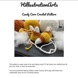 Candy Corn Crochet Pattern cat toy keychain earrings