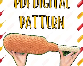 County Fair Food Corndog Crochet Plushie pdf pattern
