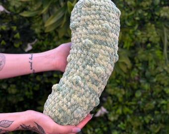 Big Dill handmade crochet dill pickle plushie pillow