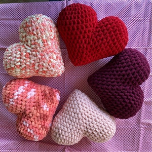 Valentine’s Day love crochet heart plush pillow