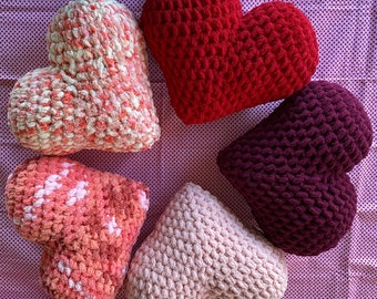 Crochet Heart Plush Pillow: Handmade Valentine's Gift