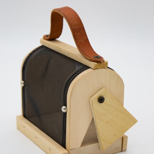 Amish Craftsman Handmade Wooden Bug Box With Leather Strap Etsy