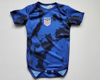 Usa Baby Soccer Jersey, pañalero Bebe Jumpsuit , usa baby Bodysuit, Blue color