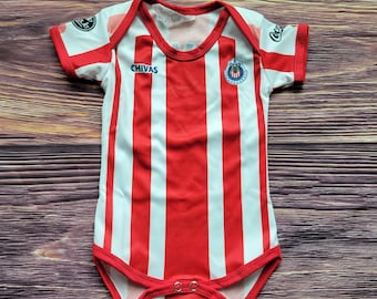 Chivas de Guadalajara Baby Soccer Jersey, pañalero Bebe Jumpsuit Rebaño sagrado baby Bodysuit