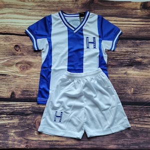 Honduras Kid&#39;s Soccer Uniform, Home Soccer Outfit, Jersey and Shorts, Futbol Uniform, Unbranded
