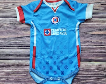 Cruz Azul Baby Soccer Jersey, Blue color pañalero Bebe Jumpsuit , La maquina Cementera baby Bodysuit