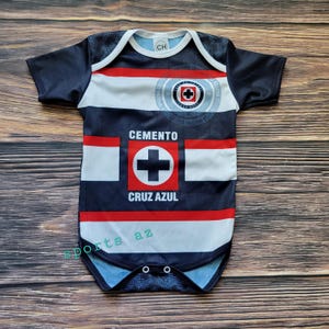 Cruz Azul Baby Soccer Jersey, pañalero portero , Bebe Jumpsuit , La maquina Cementera baby Bodysuit