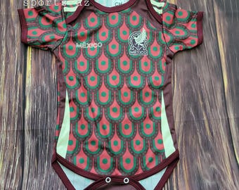 Mexico Baby Soccer Jersey, Multi-color pañalero Bebe Jumpsuit , Seleccion Mexicana Home baby Bodysuit