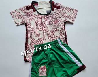 Seleccion mexicana Kid's Uniform,Home, away Soccer Outfit, Mexico Jersey and Shorts, Futbol Uniform, Unbranded