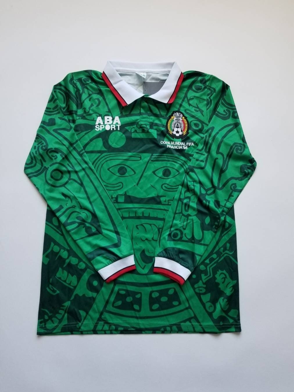 SportsAZ Mexico Jersey Retro 1998 Soccer Jersey | Men's Long Sleeve Soccer Jersey | Mexico National Soccer Team