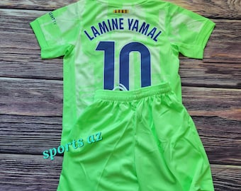 Kid's Uniform Lamine Yamal , Soccer Outfit, Jersey and Shorts, Barcelona Futbol Uniform, Unbranded