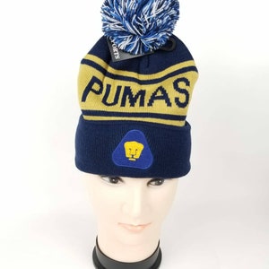 Pumas UNAM Soccer Beanie, Gorro De Universidad Mexican Soccer Team Futbol Pom Hat