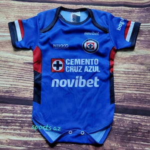 Cruz Azul Baby Soccer Jersey, Blue pañalero Bebe Jumpsuit , La maquina Cementera baby Bodysuit