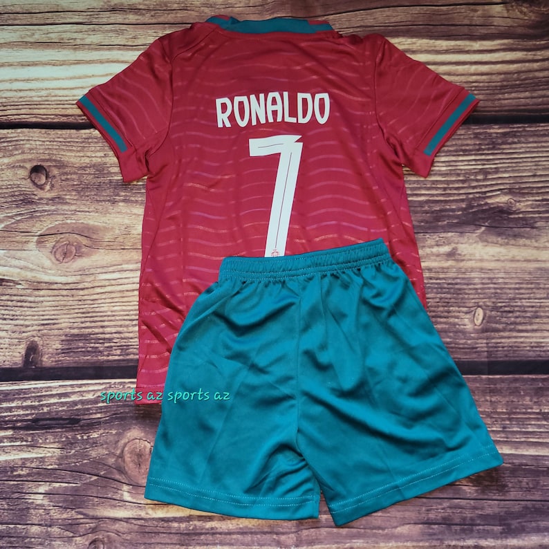 Portugal Kid's Uniform, Soccer Outfit, Jersey and Shorts, Futbol Uniform, Unbranded Home 4
