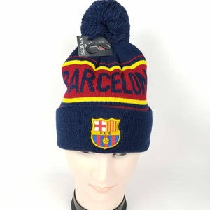 Barcelona Soccer Hat, Gorro De Barca Soccer Team, Futbol Pom Beanie