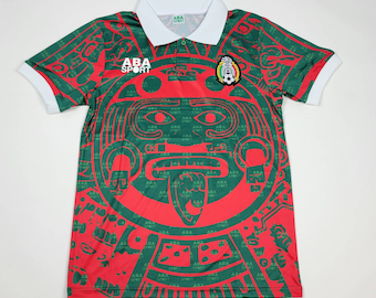 Mexico Jersey Retro 1998 Soccer Jersey | Mens Soccer Jersey |Mexico National Soccer Team, Multi-color athletic fit, slim fit