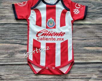 Chivas de Guadalajara Baby Soccer Jersey, pañalero Bebe Jumpsuit Rebaño sagrado baby Bodysuit