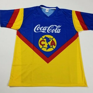 Club America Jersey Las Aguilas Blue & Yellow Retro Soccer Jersey