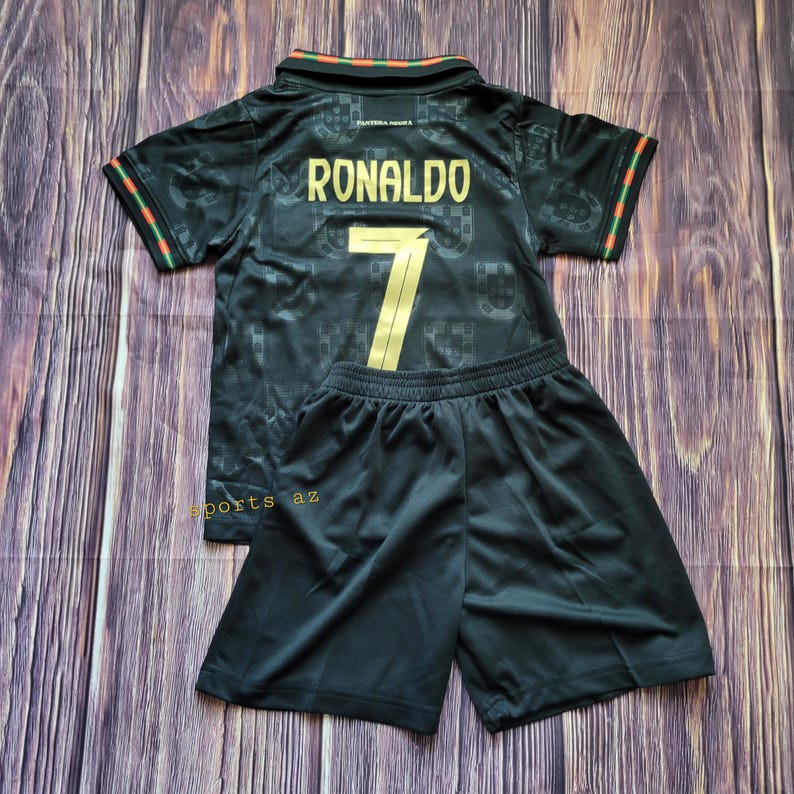 Portugal Kid's Uniform, Soccer Outfit, Jersey and Shorts, Futbol Uniform, Unbranded BLK 2
