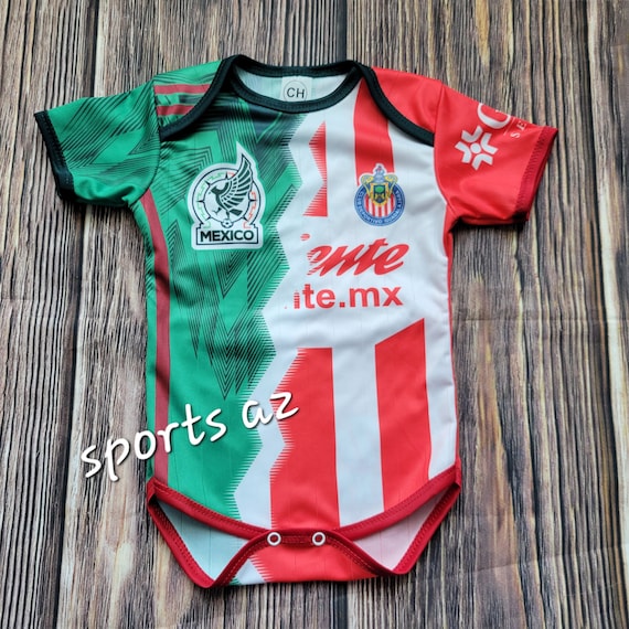 Camiseta de fútbol para bebé de México, mono pañalero Bebe, body