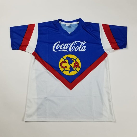 Club America Jersey Las Aguilas Blue & White Retro Soccer - Etsy