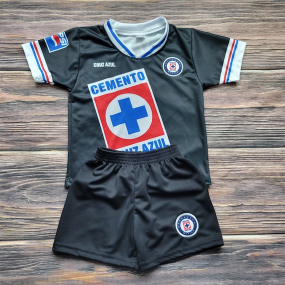 Cruz Azul Kids Jersey Black Color Soccer Uniform Soccer Outfit Version Retro Jersey and Shorts La Maquina Cementera De Cruz Azul Etsy