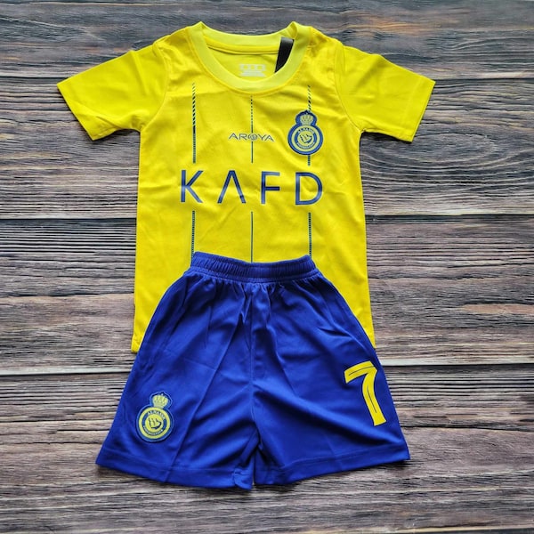 Al Nassr Kid's Uniform, Soccer Outfit, Jersey and Shorts , Futbol Uniform, Unbranded