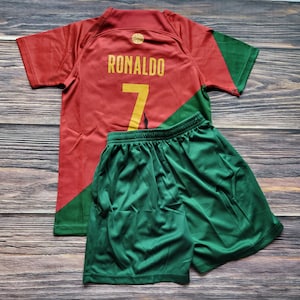 Portugal Kid&#39;s Uniform, Soccer Outfit, Jersey and Shorts, Futbol Uniform, Unbranded